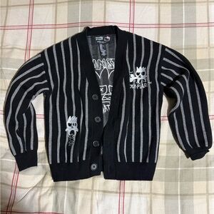 Kids Striped Cardigan with Graphic Design